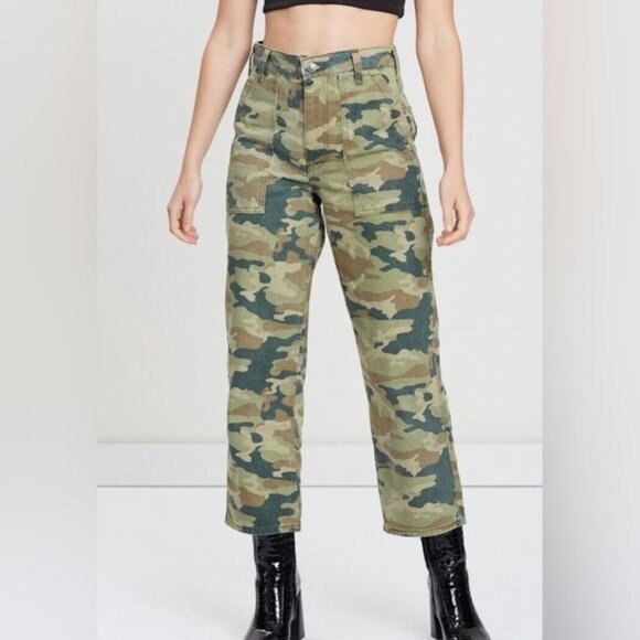 Free People Camo Crop Pants size 26 - Picture 1 of 11